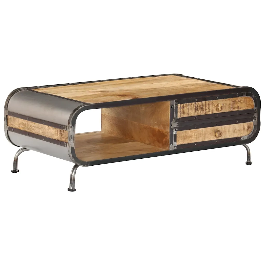 Tavolino da Salotto 100x50x35 cm in Legno Massello di Mango 247804