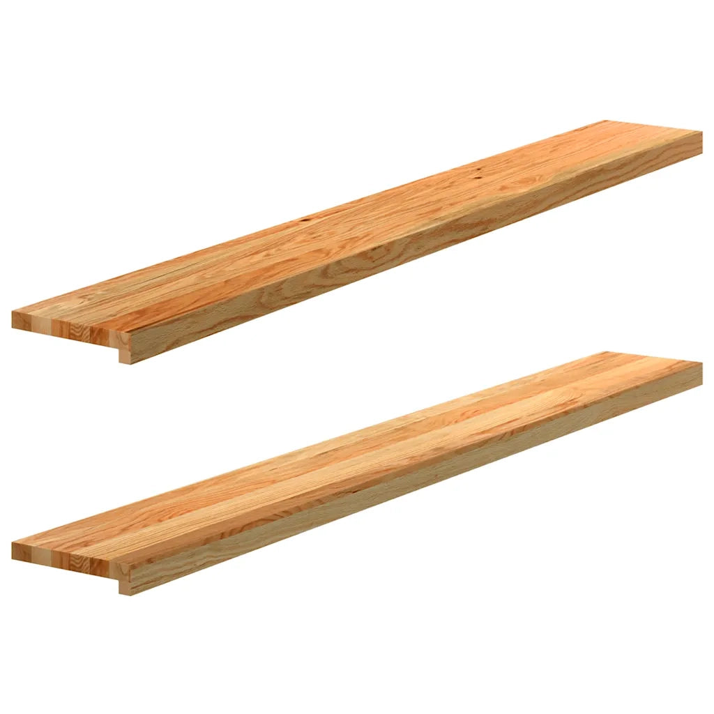 Davanzali 2 pz Marrone Chiaro 160x20x2cm Legno Massello Rovere 4009140