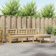 Set di divani da esterno 4 pz Bianco e Beige Poliestere 3386267