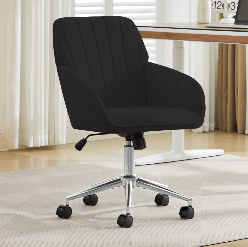 Sedia da ufficio regolabile in altezza con schienale ergonomico, colore nero