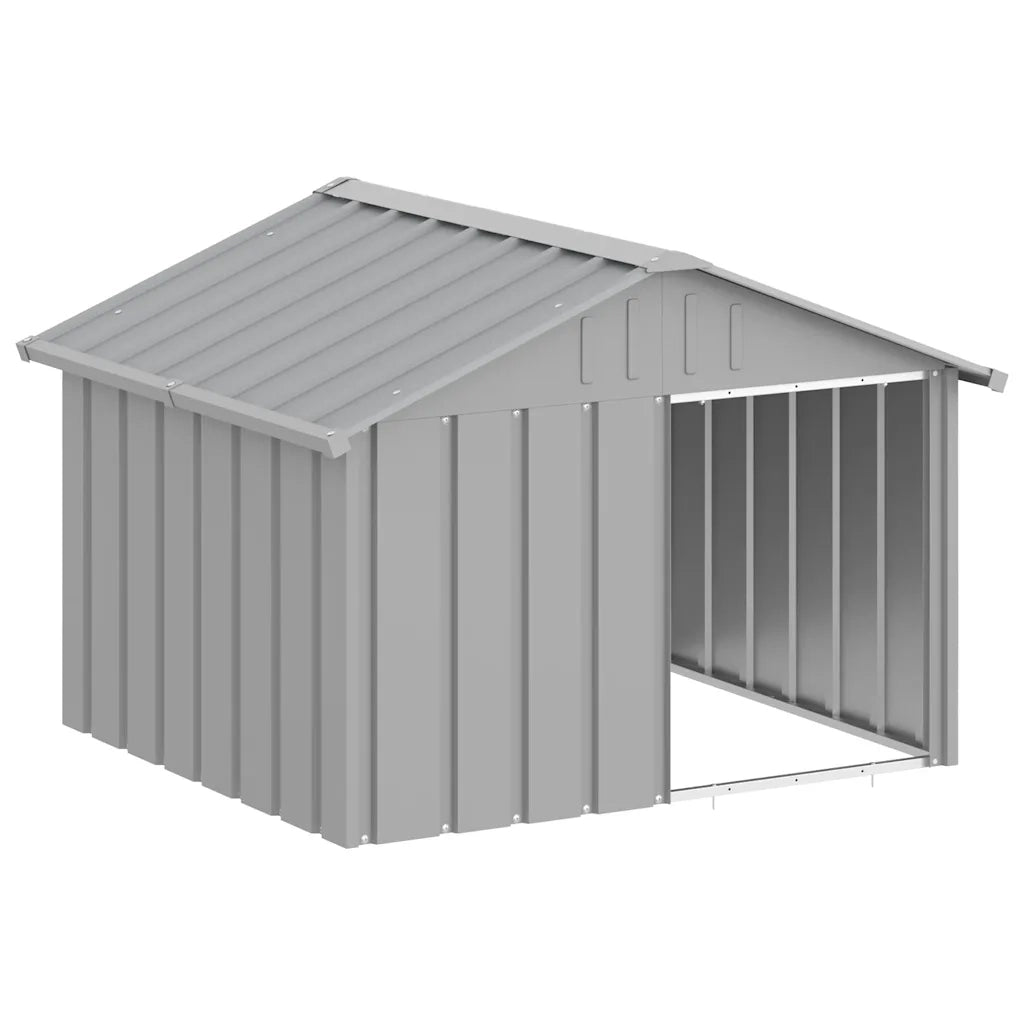 Casetta per Cani grigio 116,5x103x81,5 cm Acciaio Zincato 171542