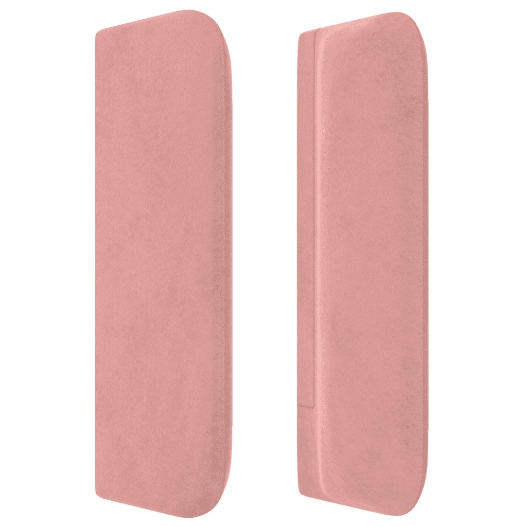 Giroletto a Molle con Materasso Rosa 90x190 cm in Velluto 3131176