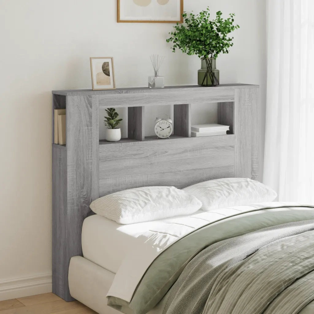 Testiera | Testata LED Grigio Sonoma 120x18,5x103,5 cm Legno Multistrato