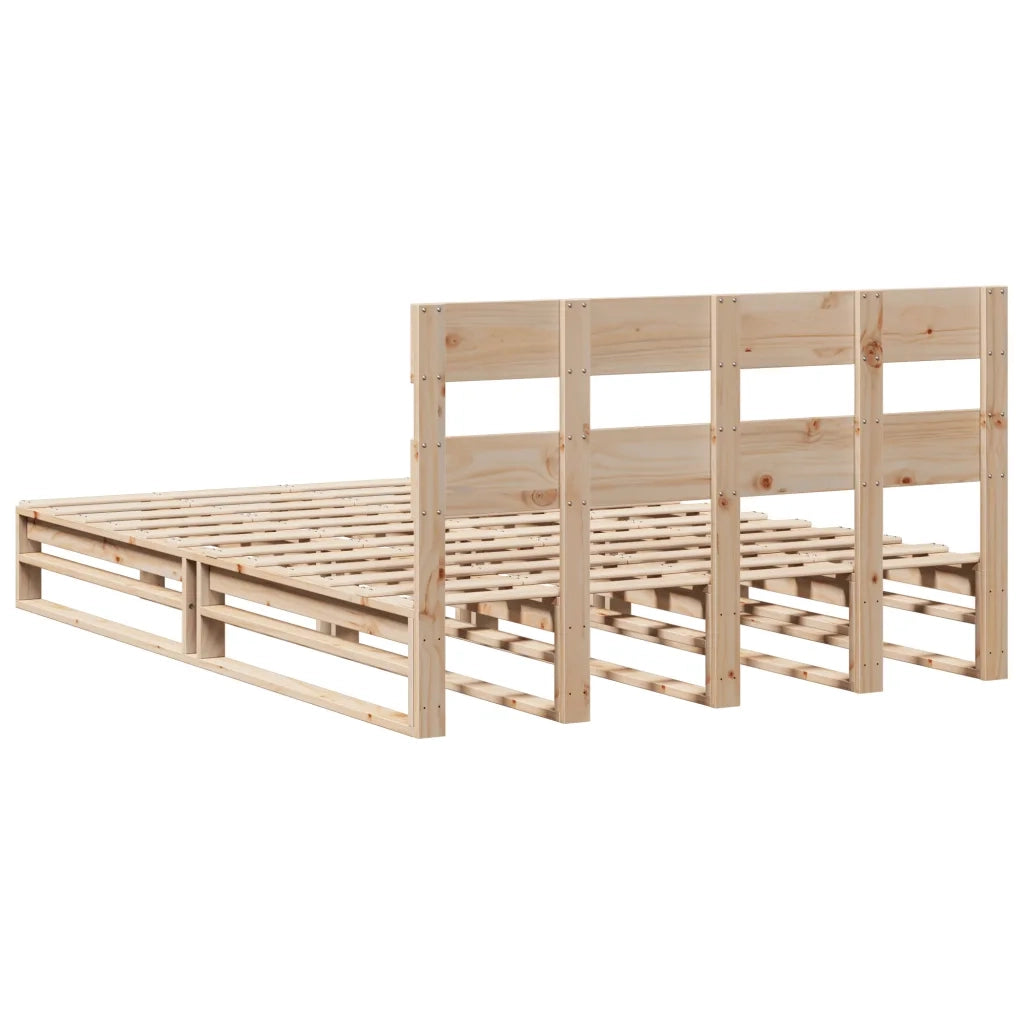 Letto senza Materasso-Struttura Letto 120x190 cm in Legno Massello di Pino 695132
