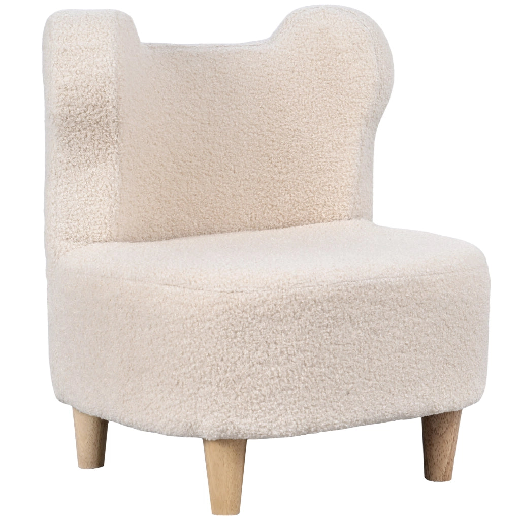 Poltrona bambini con orecchie da orso ¨C Xylo ¨C tessuto peluche beige