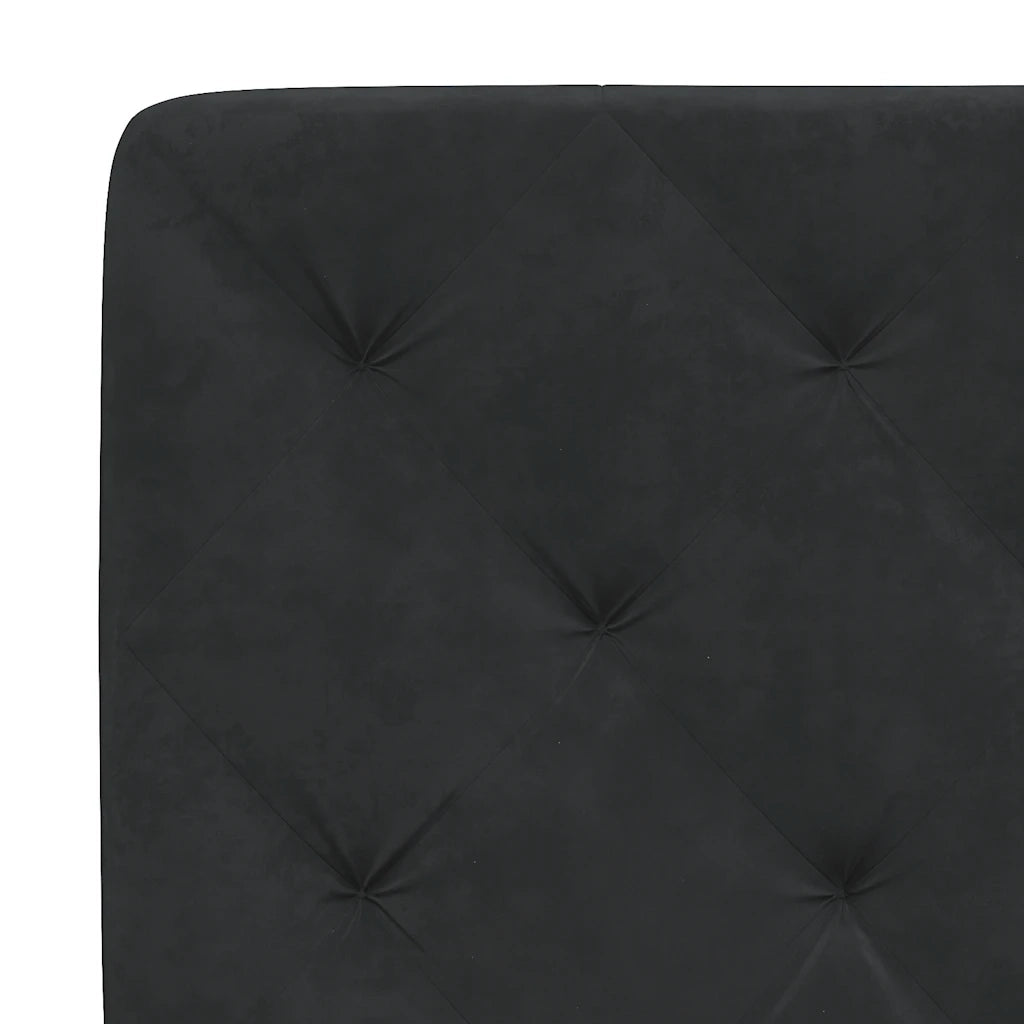 Coussin de tête de lit noir 80 cm velours