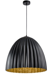 Lampada a sospensione Telma nero oro Ø50 E27 Sigma