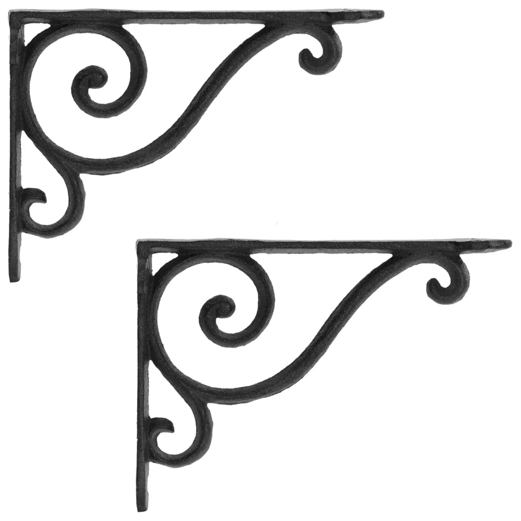 Supporti per mensole da parete 2 pz Nero 12.5 x 17 x 3 cm 42038869