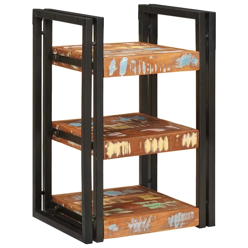 Comodino 2 pcs Marrone e Nero Legno massello di recupero 4016733