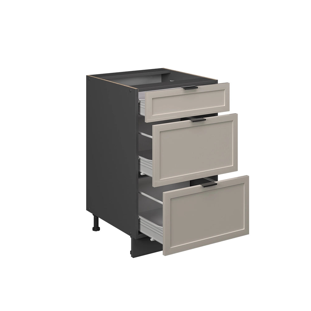 Mobiletto base per cucina Fame-Line GrigioBeige/Antracite 50 cm, PL Rovere Vicco