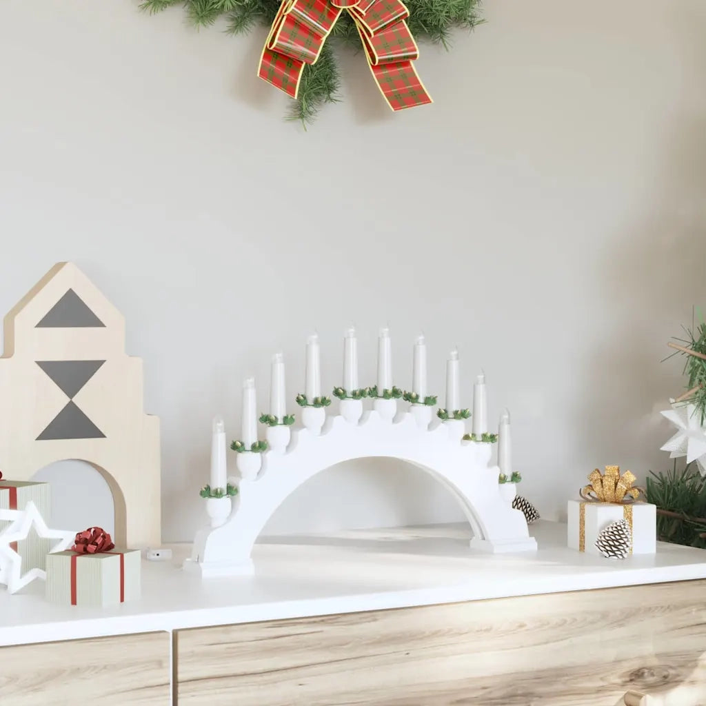 Arco di Candele di Natale con 10 Candele LED-Decorazioni natalizie Bianco