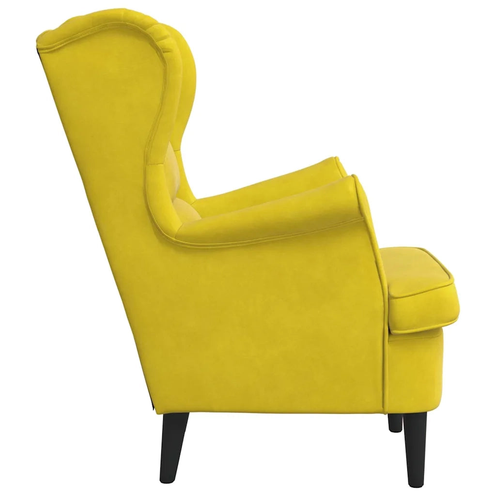 Poltrona Giallo Senape in Velluto