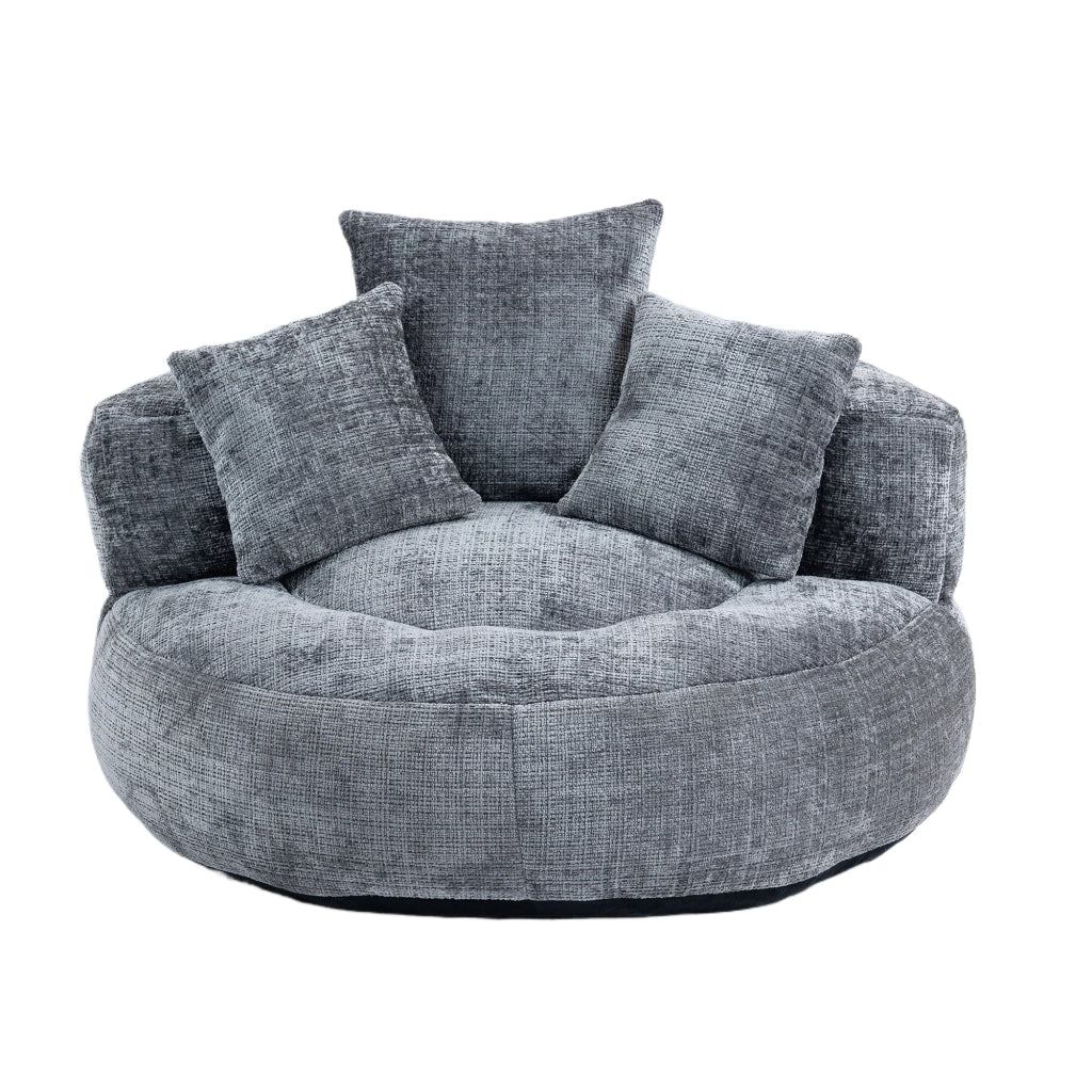 Divano Poltrona Gaming con Cuscini ¨C MINIMAL ¨C Grigio, Tessuto Chenille