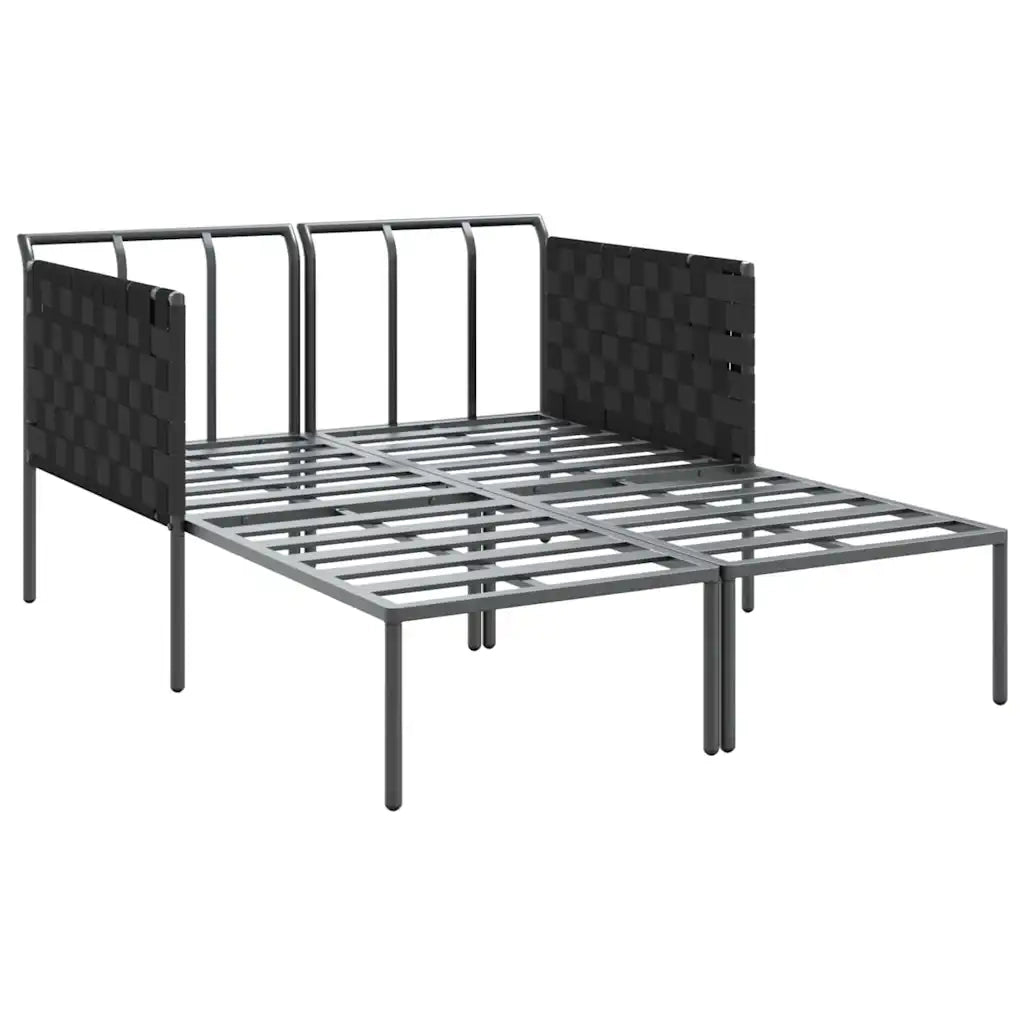 Lettino da Sole con cuscino Antracite 153 x 115 x 69.5 cm 42004134