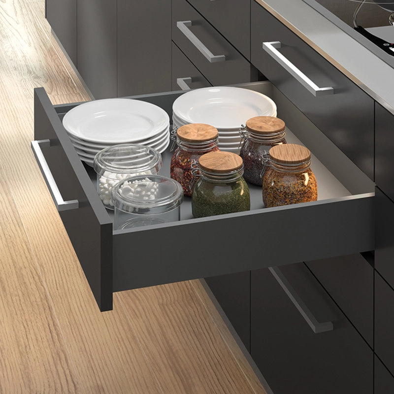 Cassetto esterno Vertex con regolazione 3D altezza 93mm, 60kg, profondità 500mm, Acciaio, Verniciato bianco