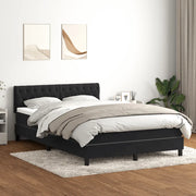 Letto a Molle con Materasso e LED Nero 160x210 cm in Velluto 3317177
