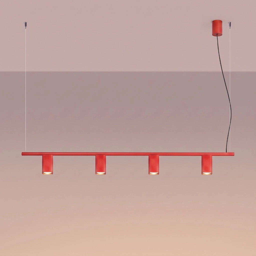 Lampadario RAYO 4 rosso