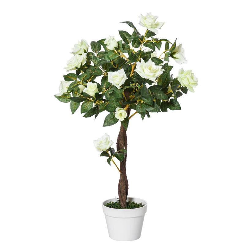 CAMELIA ALBERELLO ARTIFICIALE CON 21 FIORI E VASO ALTA 90 CM