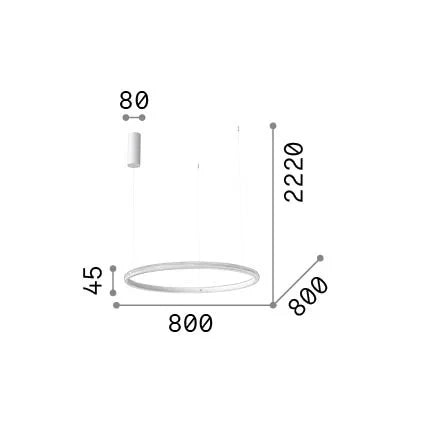 Lampada a Sospensione Miracle Bianco 45W Luce Calda 3000K Ideal Lux