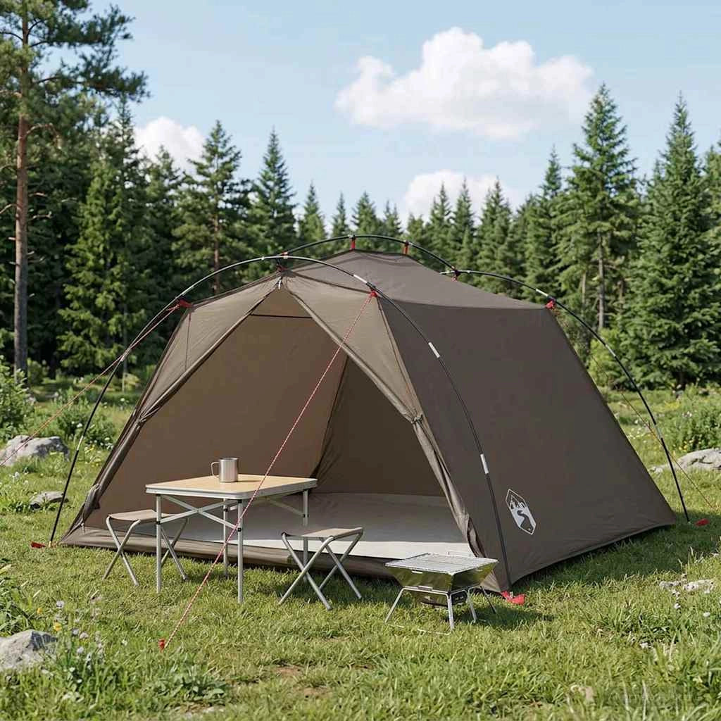 Tenda a tunnel 4 persona Marrone e Grigio 42019360