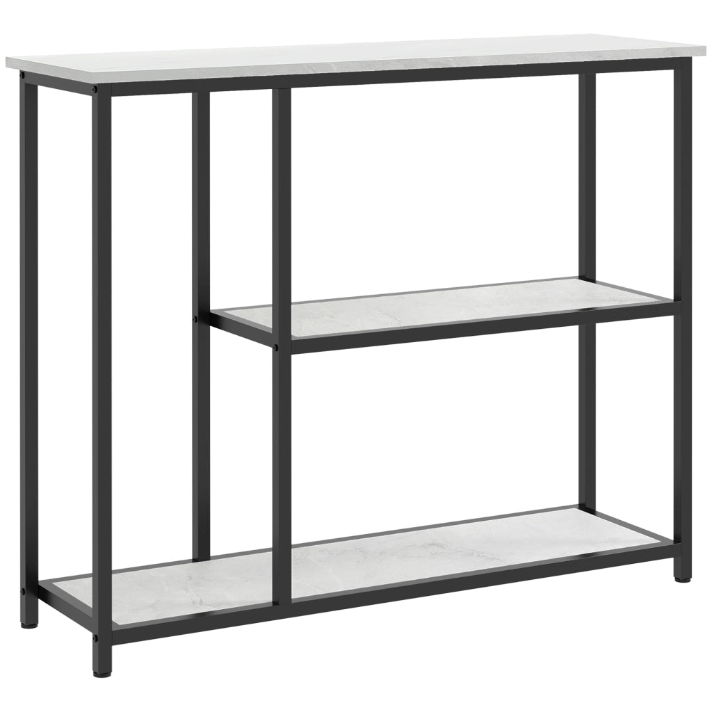 Tavolino da salotto ¨C zephmum ¨C Nero, Bianco, Marmo, 2 Ripiani