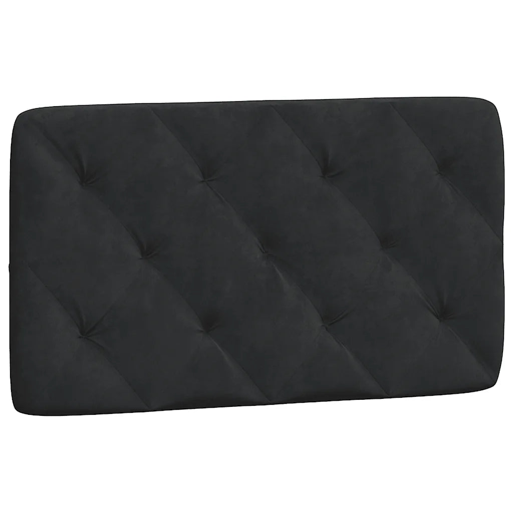 Coussin de tête de lit noir 80 cm velours
