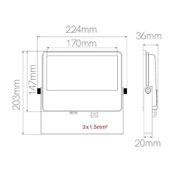 FARO PROIETTORE PER ESTERNO A LED 40W SWITCH 4CCT NERO SKY BENEITO