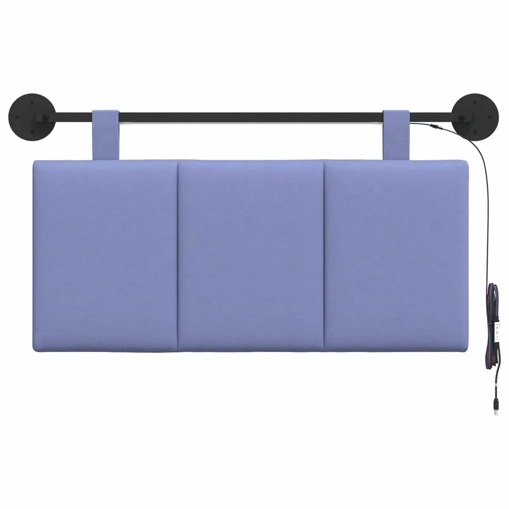 Testiera | Testata sospesa Con luce LED Blu jeans Tessuto