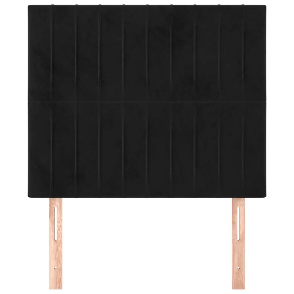 Testiera | Testata Nera 100x5x118/128 cm Velluto