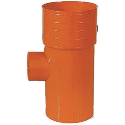 DERIVAZIONE  87  °  RIDOTTE IN PVC ARANCIO- Diam. 125 x 100- senza- pezzi 1