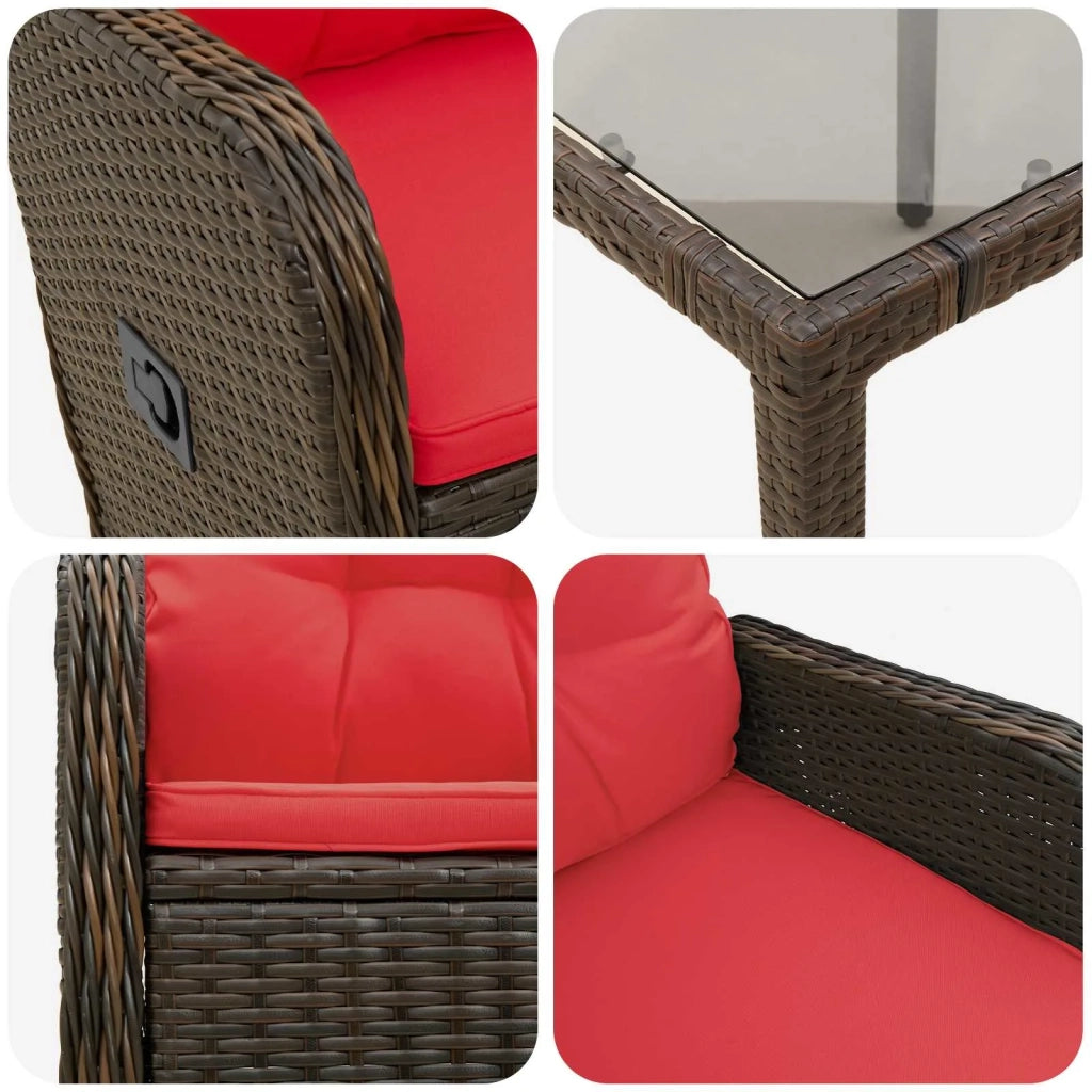 Set da pranzo per esterni 5 pz polyrattan 3422316