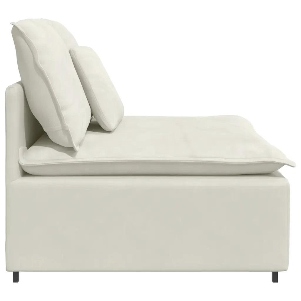 Modulo Centrale Divano Modulare con Cuscini Crema 100 cm 4104436
