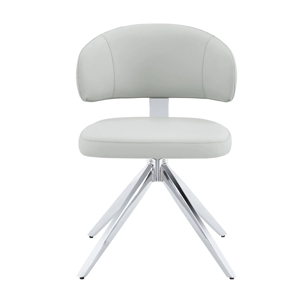 Sedia girevole 360° con schienale confortevole e base in metallo - grigio chiaro