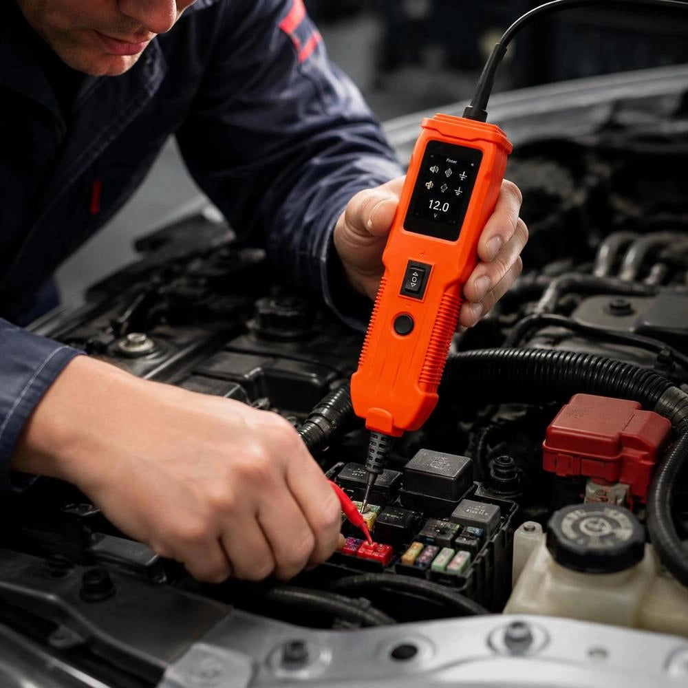 Automotive Circuit Tester, Electrical Tester 8-35 DCV With Circuit Probe, TFT Color Display, And Backlight; Voltage Tester With 4 M Cable And ABS Housing; Electrical Detector Finder, Circuit Tester