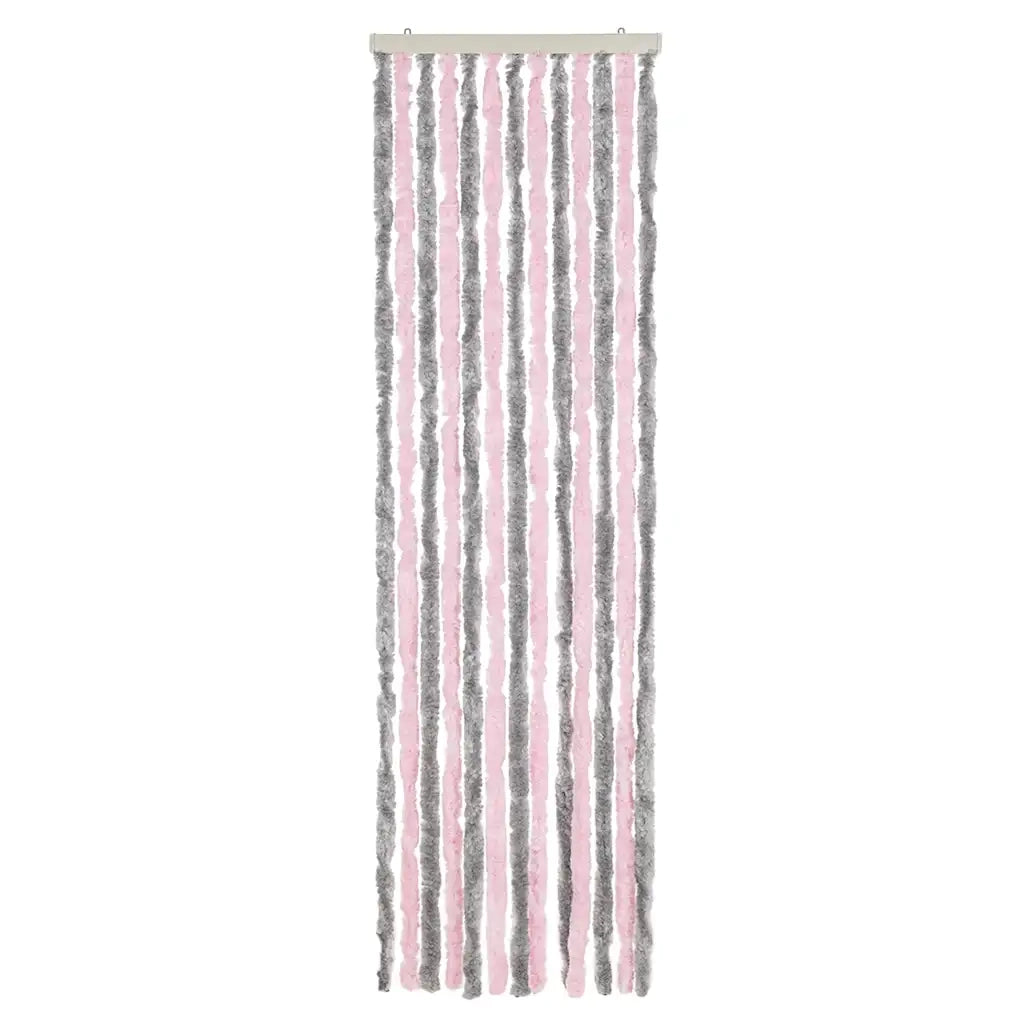 Tenda Antimosche-Zanzariera Grigio Argento e Rosa 56x200 cm in Ciniglia