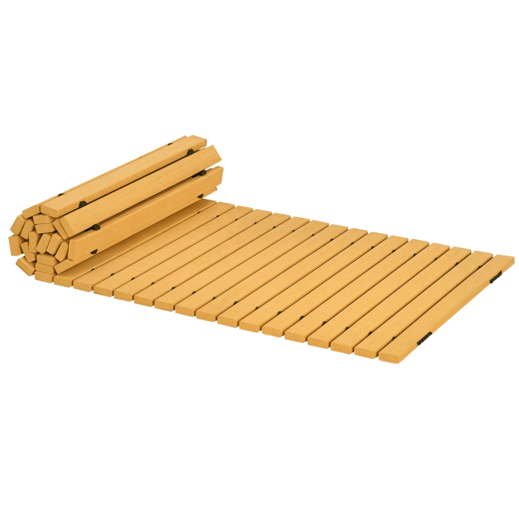 Sentiero da giardino arrotolabile in legno massello di pino 185 x 60 cm, camminamento per esterni pratico e resistente