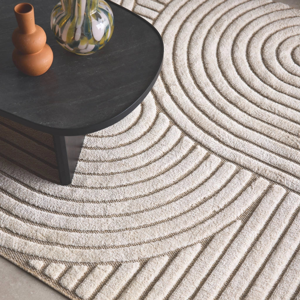 Tappeto interno con archi etnici, beige e crema