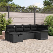 Set Divano da Giardino con cuscino 6 pcs Poly Rattan