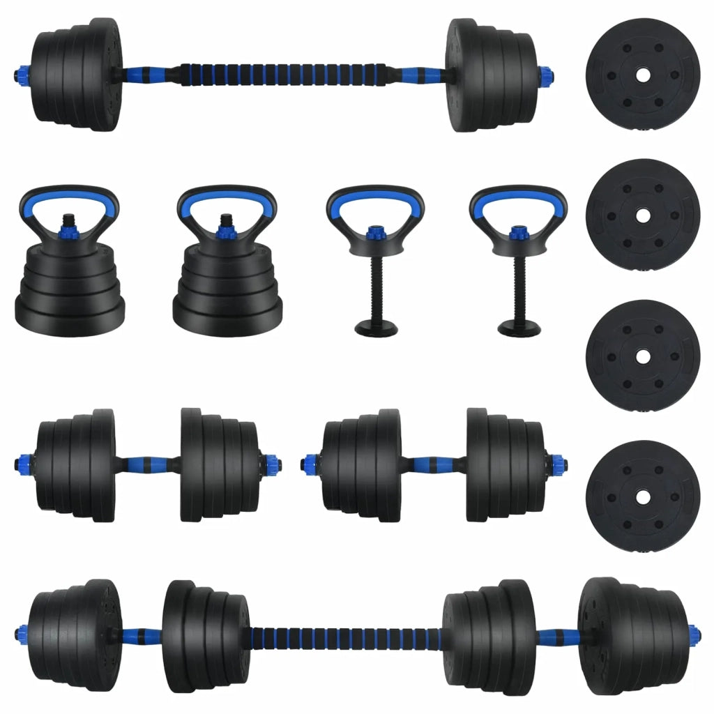 Set di Manubri 4-in-1 40kg Nero e Blu Cemento e sabbia di ferro 3442918