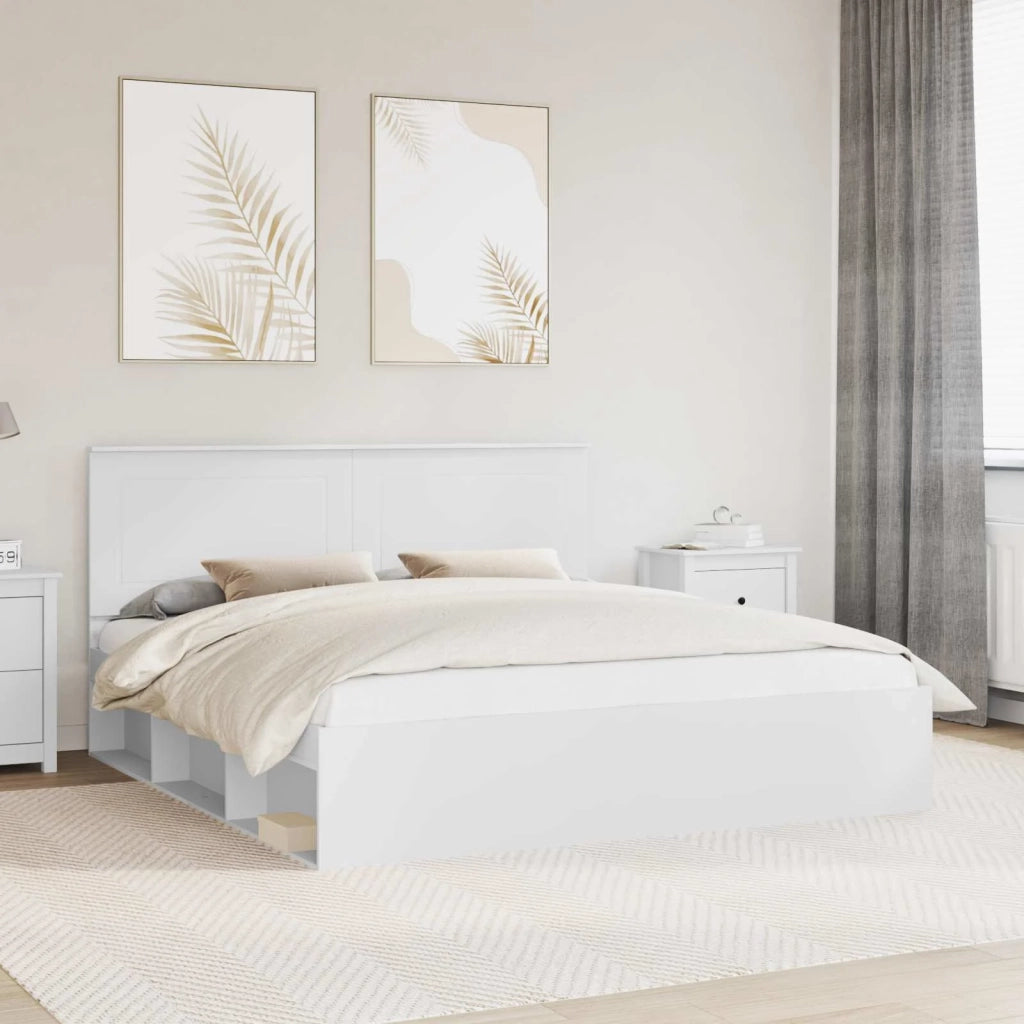 Letto matrimoniale | Letto per adulti | Struttura del letto Bianco 180 x 200 cm Pino massello