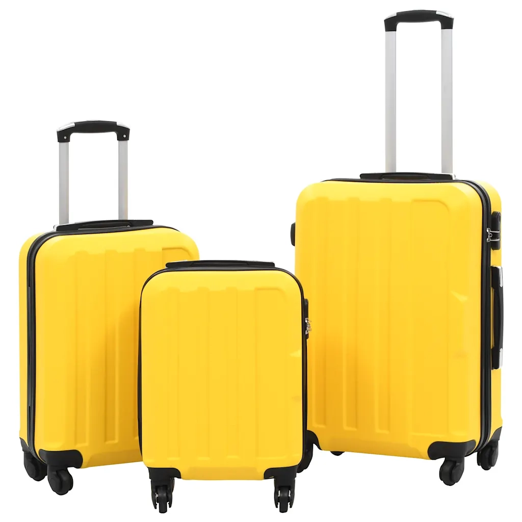 Set Trolley a Custodia Rigida 3 pz Giallo in ABS 91876