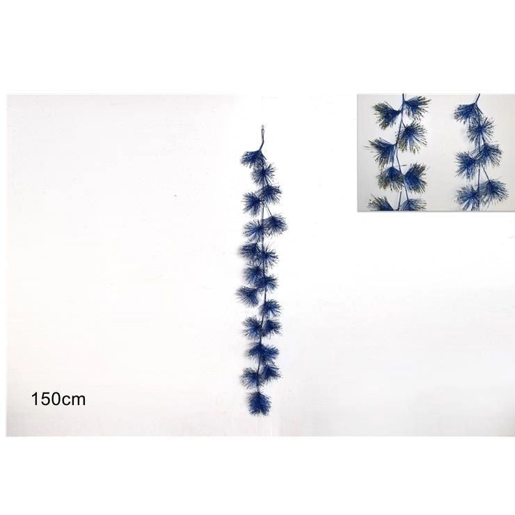 Ghirlanda glitterata 150cm blu