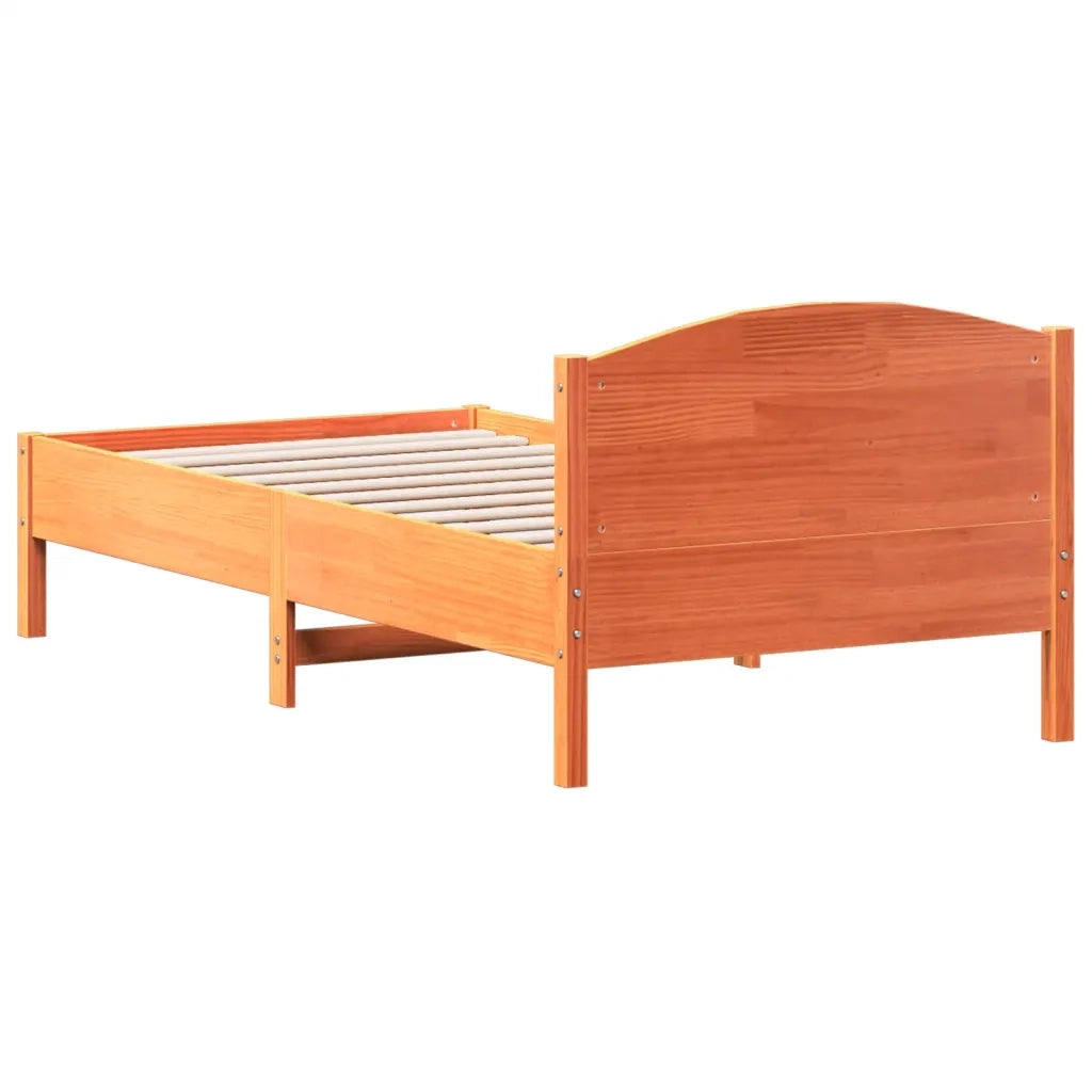 Letto senza Materasso-Struttura Letto Marrone Cera 90x190 cm in Legno di Pino 570719