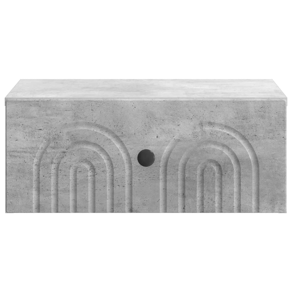 Mobiletto da notte a muro 2 pz Grigio Cemento 49 x 34,5 x 20 cm 898112