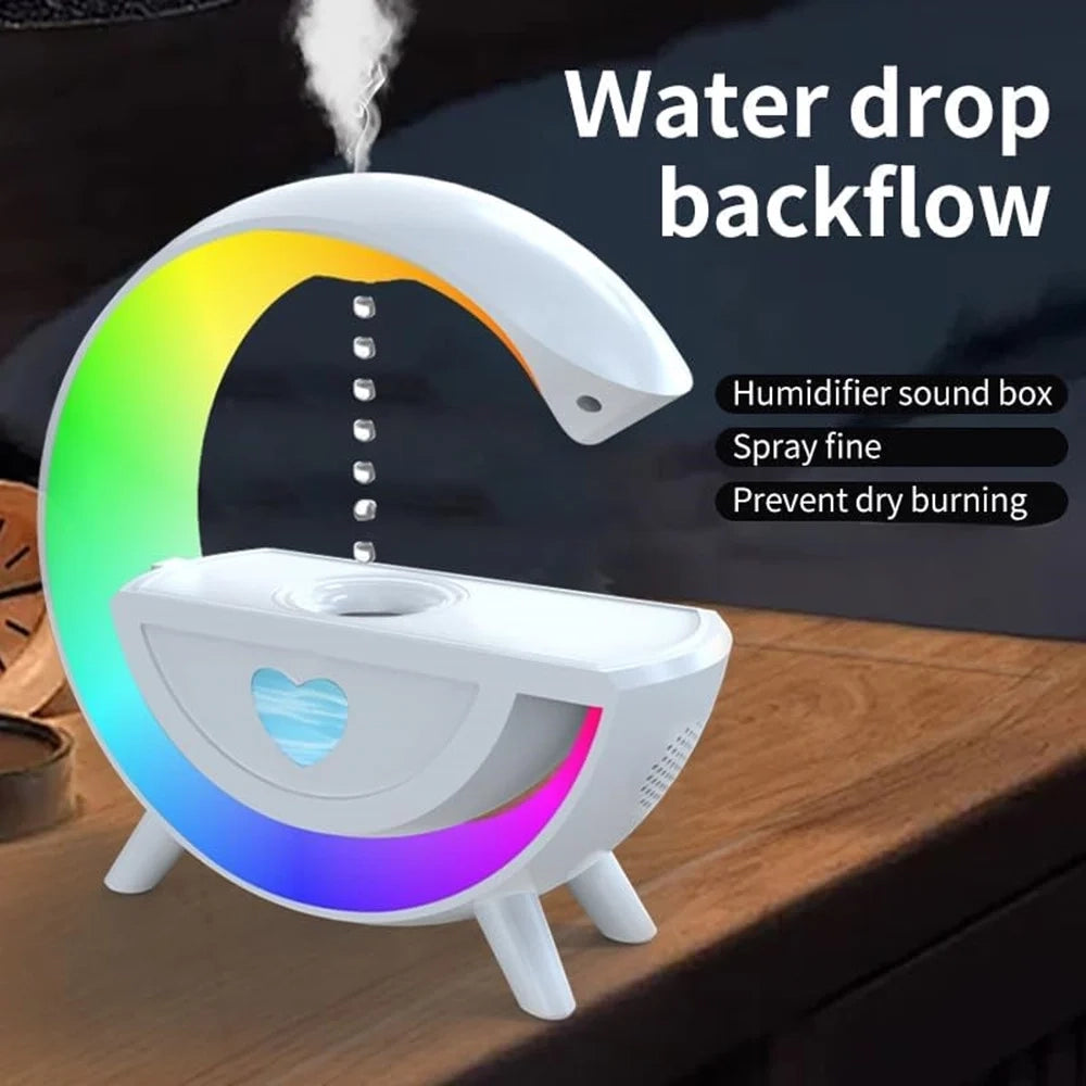 Trade Shop - Umidificatore Aria Antigravitazionale Goccia Acqua Con Altoparlante Bluetooth Luce Led Rgb -