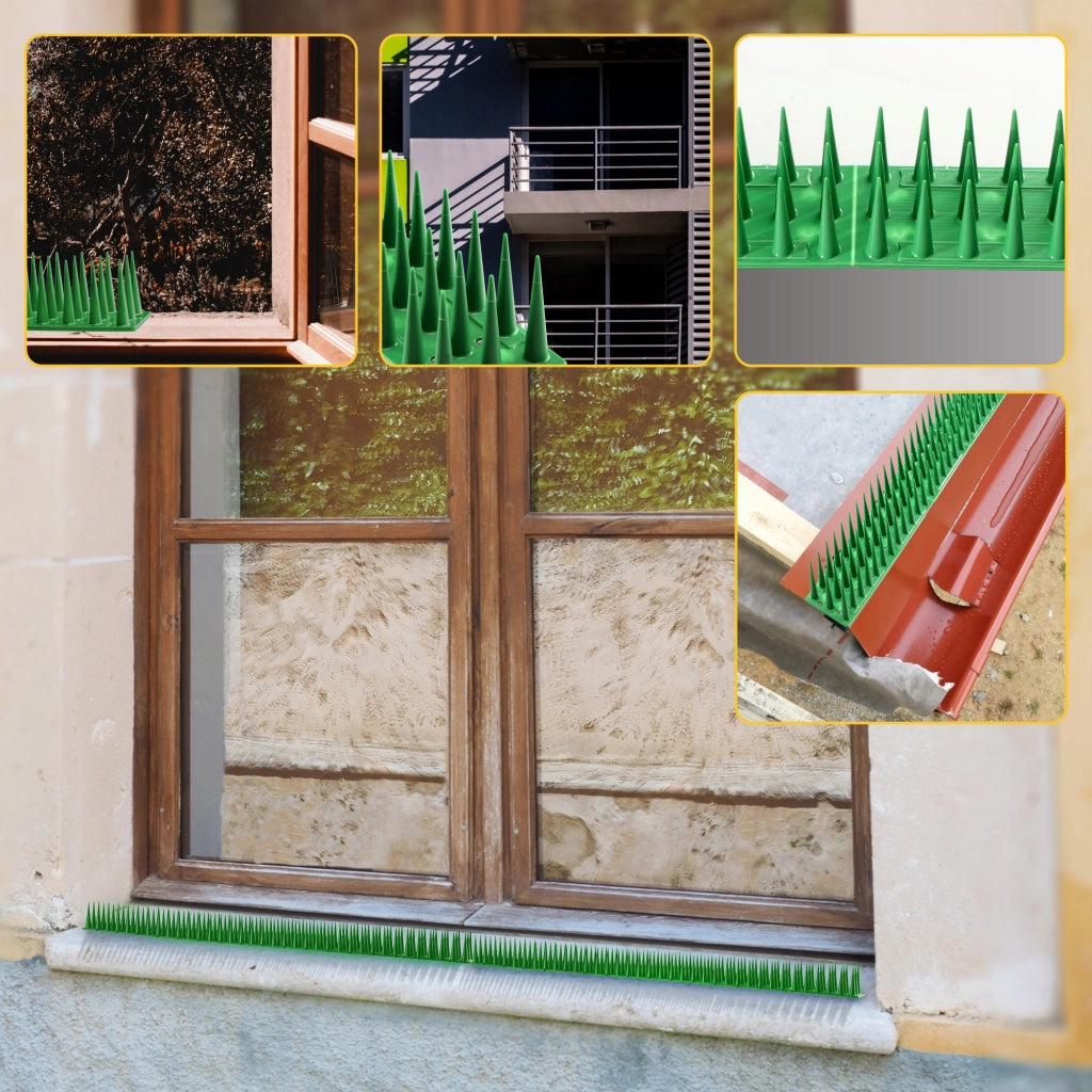 Punte anti-piccioni KADAX, 51 cm, in plastica densa e resistente, 24 pezzi