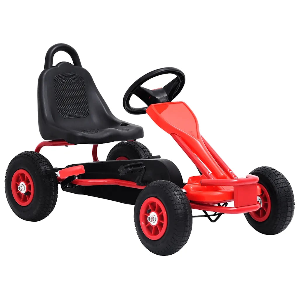 Go Kart a Pedali con Pneumatici Rosso 80197
