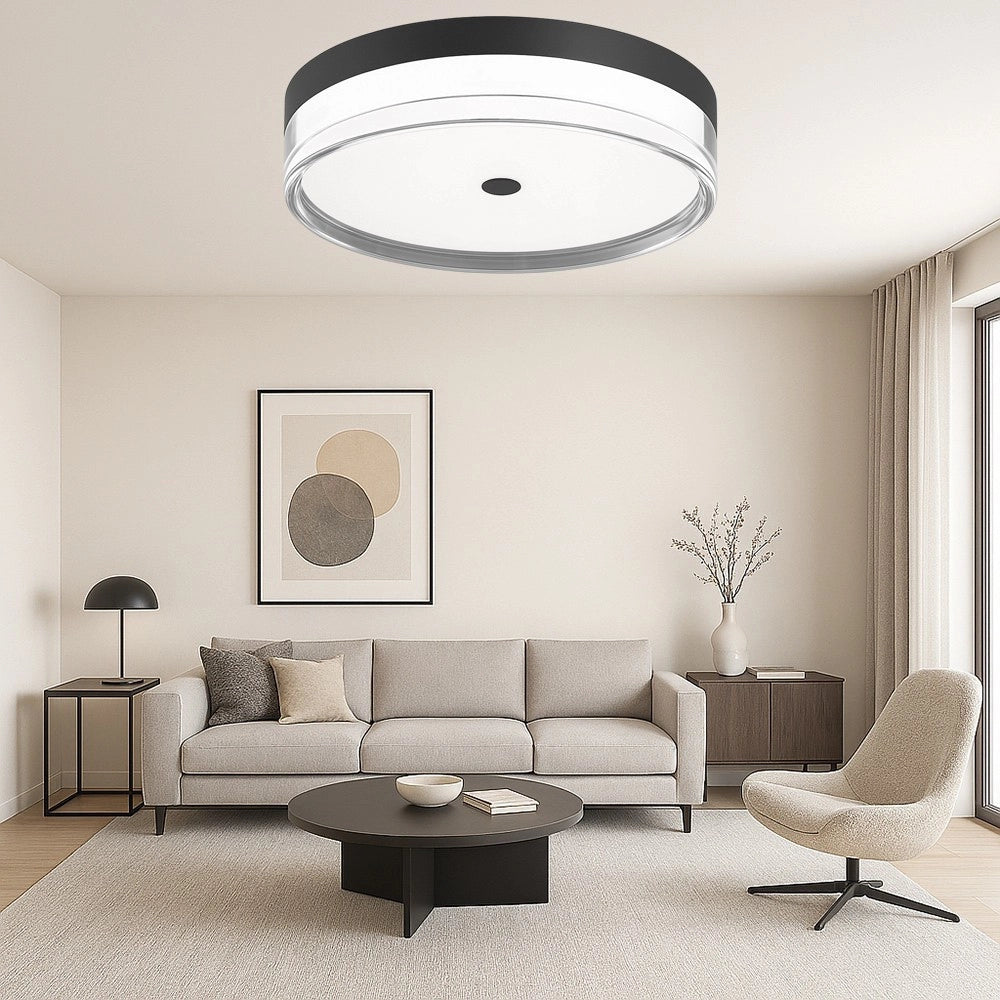 Trade Shop - Plafoniera Led 24 W A Soffitto Moderna Tecnologia Cct 3 Tonalità Selezionabili Bl300-3c - Nero