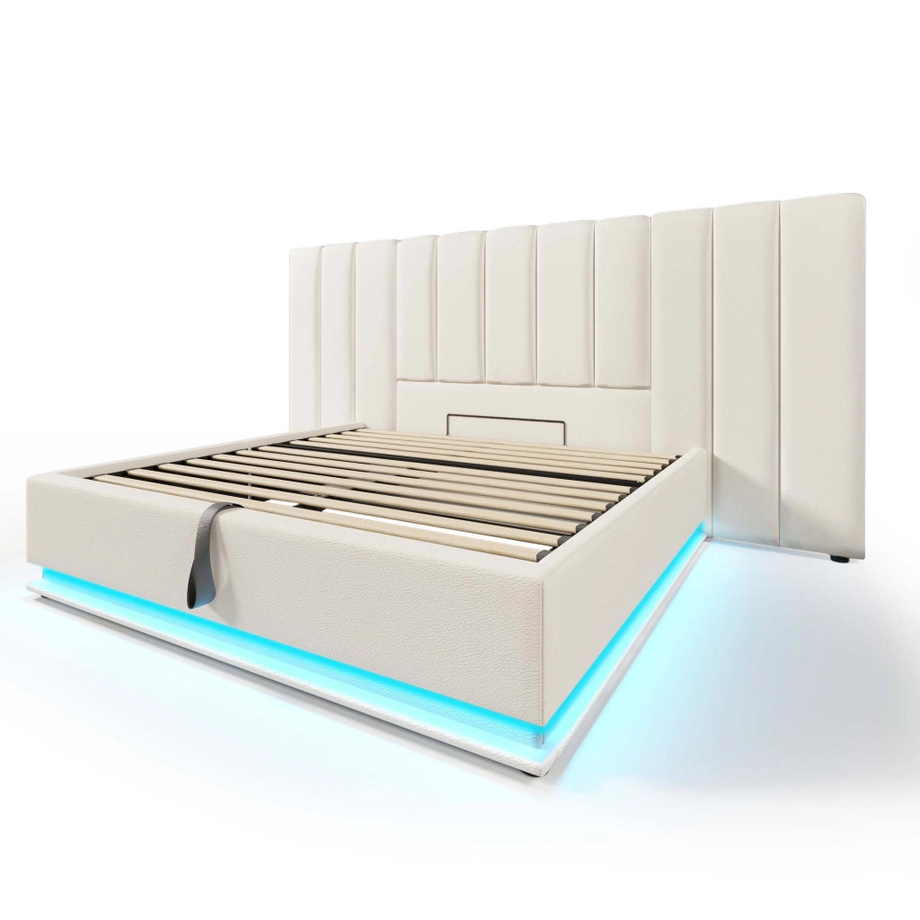 Letto contenitore 160x200 bianco in PU