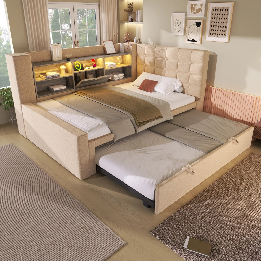 Letto singolo 90x200 cm con letto estraibile 90x190 cm